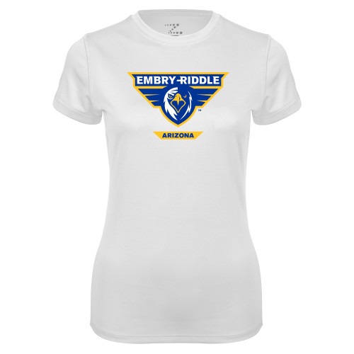  Womens White Performance Tee - Athletic Mark - Arizona