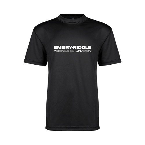  Youth Performance Black Tee - Embry-Riddle Aeronautical University