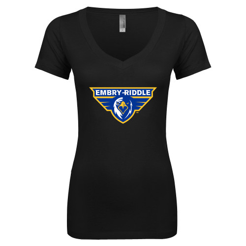  Next Level Womens Black Ideal V Tee - Athletic Mark