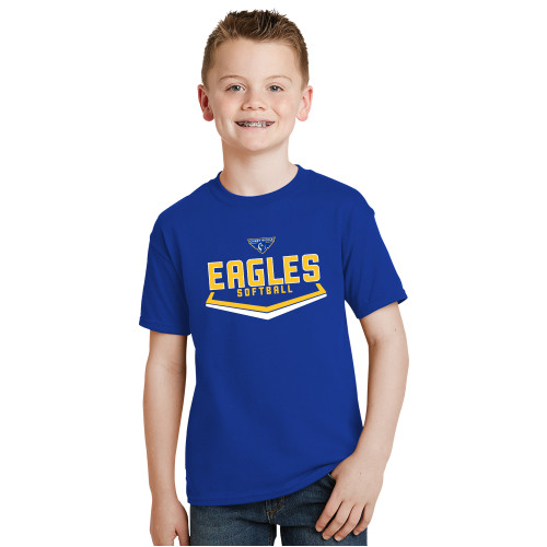  Youth Royal T Shirt - Softball Plate