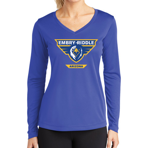  Womens Royal Performance Long Sleeve V Neck Shirt - Athletic Mark - Arizona