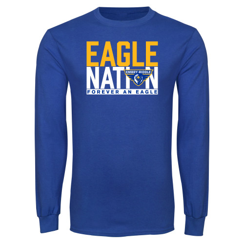  Royal Long Sleeve T Shirt - Eagle Nation