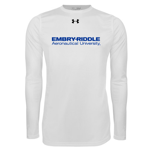  Under Armour White Long Sleeve Tech Tee - Embry-Riddle Aeronautical University