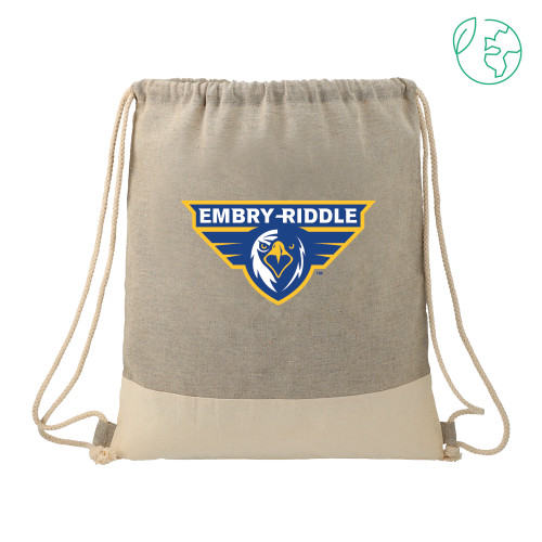  Split Recycled Cotton Grey/Natural Drawstring Bag - Athletic Mark