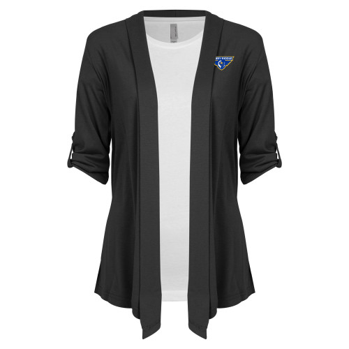  Womens Grey Drape Front Cardigan Sweater - Athletic Mark