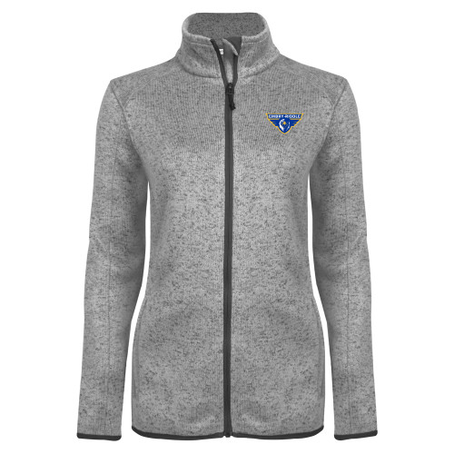  Womens Grey Heather Fleece Jacket - Athletic Mark