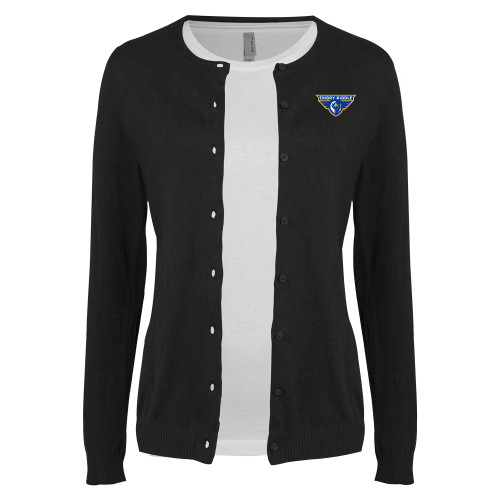  Womens Black Cardigan Sweater - Athletic Mark