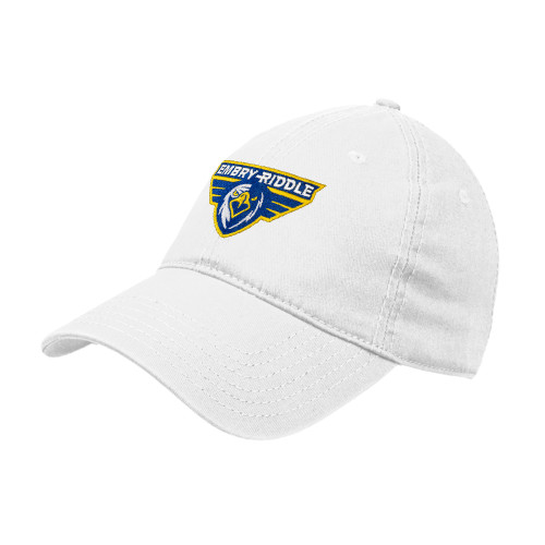  White Unstructured Adjustable Low Profile Hat - Athletic Mark