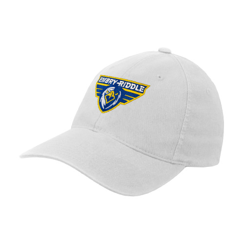  White Flexfit Structured Low Profile Hat - Athletic Mark