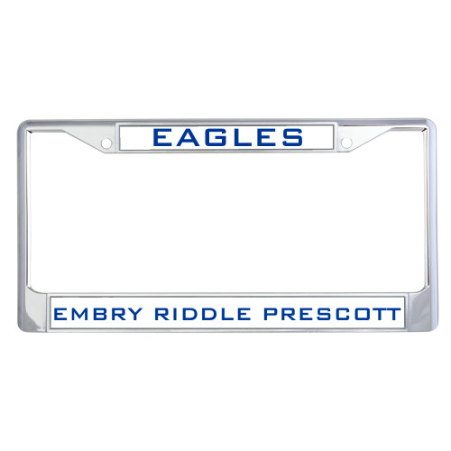  Metal License Plate Frame in Chrome - Eagles