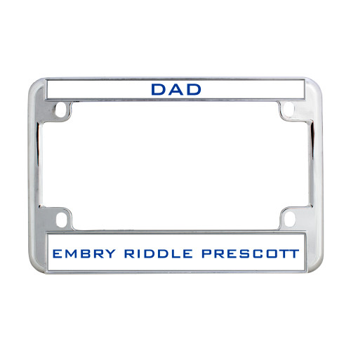  Metal Motorcycle License Plate Frame in Chrome - Dad