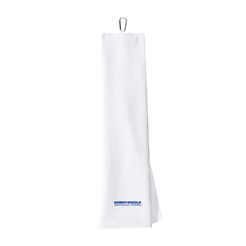 Embry Riddle Prescott White Waffle Microfiber Golf Towel