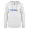 Thumbnail image for  ENZA Womens White V Notch Raw Edge Fleece Hoodie