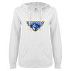 Thumbnail image for  ENZA Womens White V Notch Raw Edge Fleece Hoodie