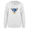 Thumbnail image for  ENZA Womens White V Notch Raw Edge Fleece Hoodie
