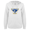 Thumbnail image for  ENZA Womens White V Notch Raw Edge Fleece Hoodie
