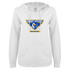 Thumbnail image for  ENZA Womens White V Notch Raw Edge Fleece Hoodie