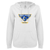 Thumbnail image for  ENZA Womens White V Notch Raw Edge Fleece Hoodie