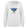 Thumbnail image for  ENZA Womens White V Notch Raw Edge Fleece Hoodie