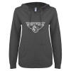 Thumbnail image for  ENZA Womens Dark Heather V Notch Raw Edge Fleece Hoodie