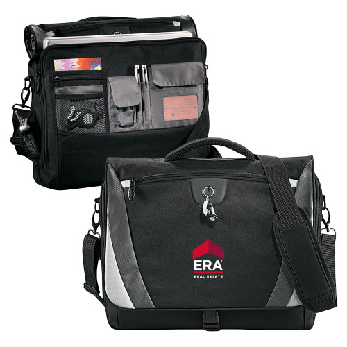 Black/Grey Slope Computer Messenger Bag-ERA