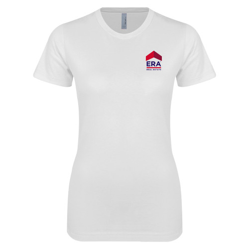 Next Level Womens White Boyfriend Tee-ERA