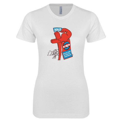 Next Level Womens White Boyfriend Tee-Vintage ERA Muscle Sold Sign