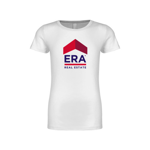 Next Level Girls White Fashion Fit T Shirt-ERA
