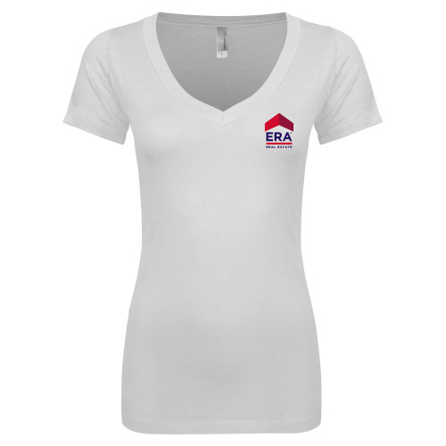 Next Level Womens White Ideal V Tee-ERA