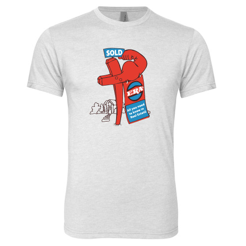 Next Level Heather White Triblend Tee-Vintage ERA Muscle Sold Sign