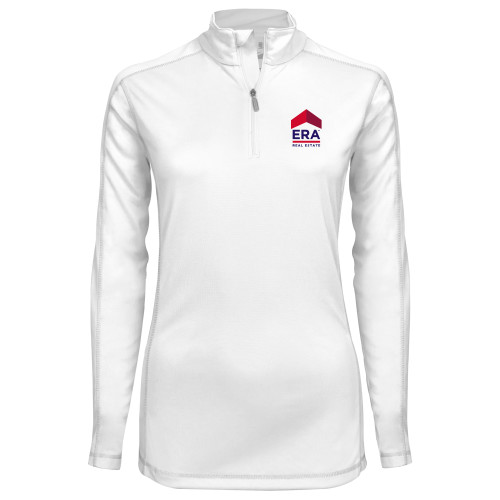 Syntrel Womens White Interlock 1/4 Zip-ERA