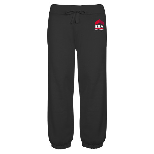 ENZA Womens Black Banded Fleece Capri-ERA