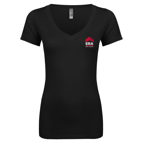 Next Level Womens Black Ideal V Tee-ERA