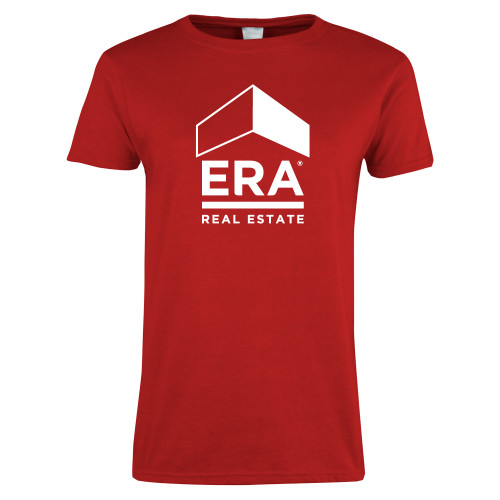 Womens Short Sleeve Red Tee-ERA