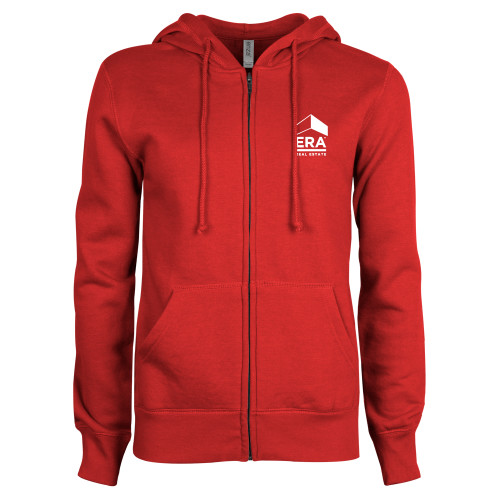 ENZA Womens Red Fleece Full Zip Hoodie-ERA