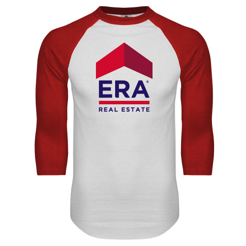 White/Red Raglan Baseball T Shirt-ERA