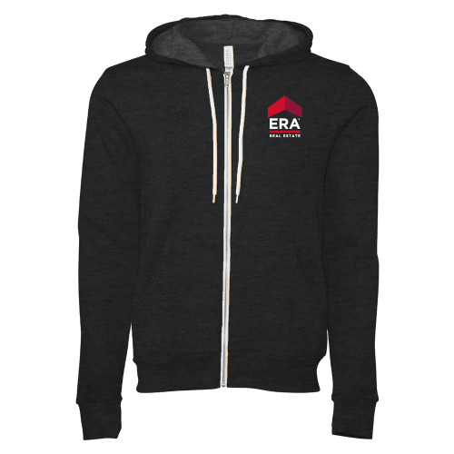 Bella + Canvas Dark Grey Heather Full Zip Hood-ERA