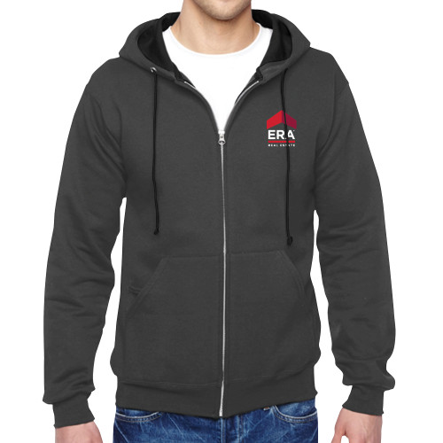 Charcoal Fleece Full Zip Hoodie-ERA