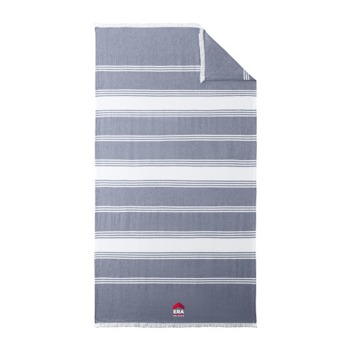  100% Cotton River Blue Navy/White Beach Throw - ERA
