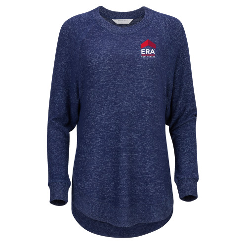 Boxercraft Womens Navy Heather Cuddle Oversized Crew-ERA