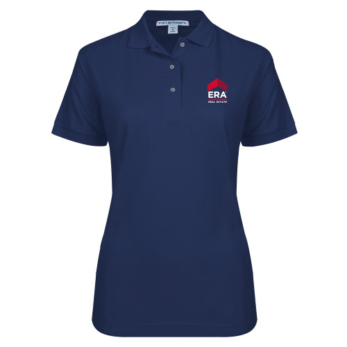 Womens Silk Touch Navy Pique Polo-ERA