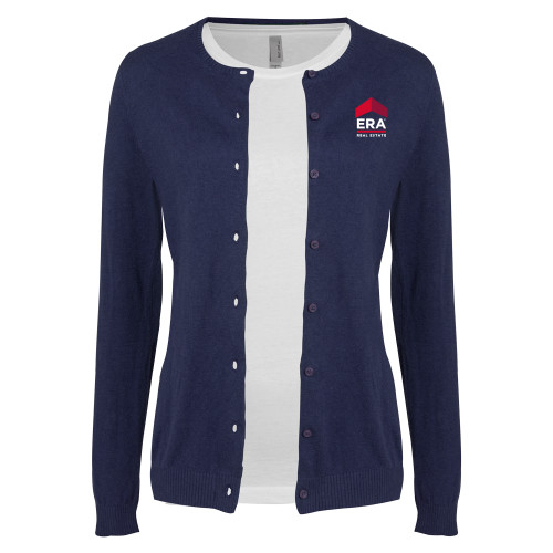 Womens Navy Cardigan Sweater-ERA