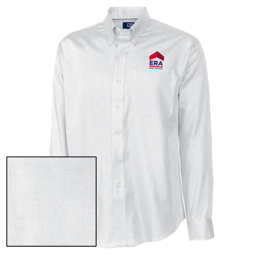 Cutter & Buck Nailshead Long Sleeve Button Down White-ERA