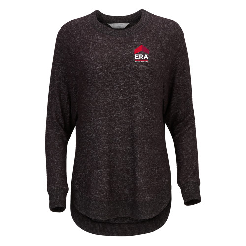 Boxercraft Womens Black Heather Cuddle Oversized Crew-ERA