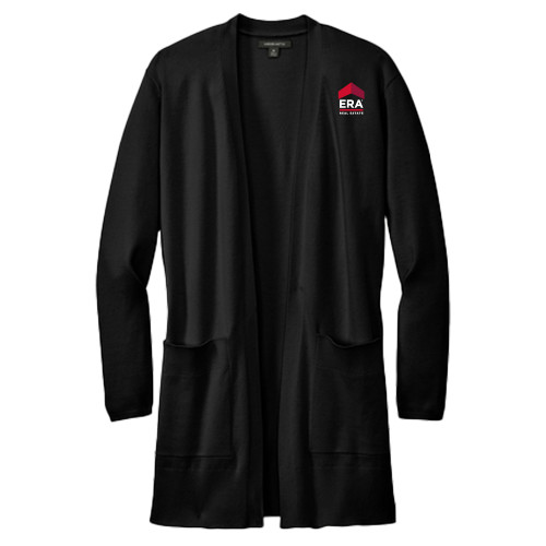 Mercer + Mettle Womens Black Open Front Cardigan Sweater-ERA