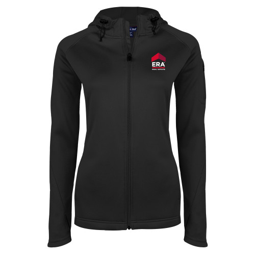 Womens Black Tech Fleece Full Zip Hooded Jacket-ERA