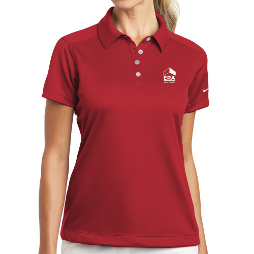 Womens Nike Dri Fit Red Pebble Texture Sport Shirt-ERA