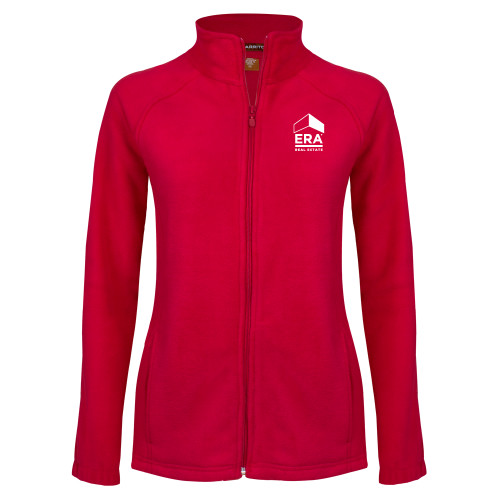 Womens Red Fleece Full Zip Jacket-ERA