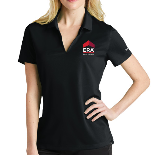 Nike Womens Black Dri Fit Micro Pique Polo-ERA