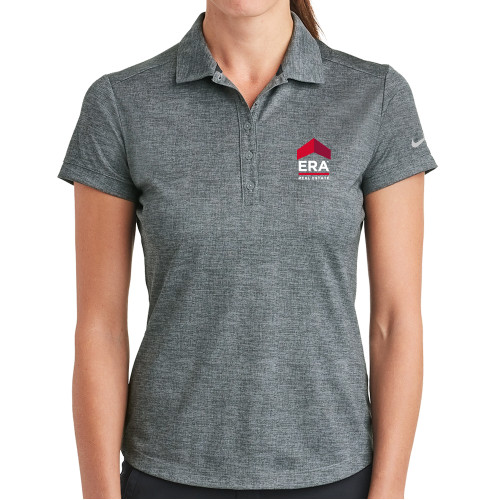 Nike Womens Charcoal Dri Fit Crosshatch Polo-ERA